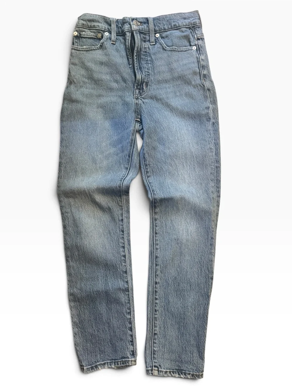 Madewell The Perfect Vintage Jean 24 High Rise Crop Slim Straight Light Wash